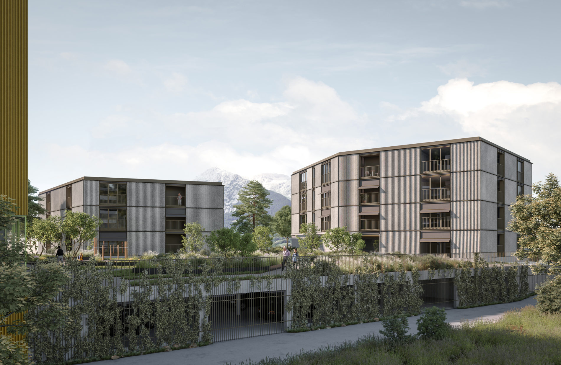 appartements protégés | orsières | vue ext 02 | réalisation