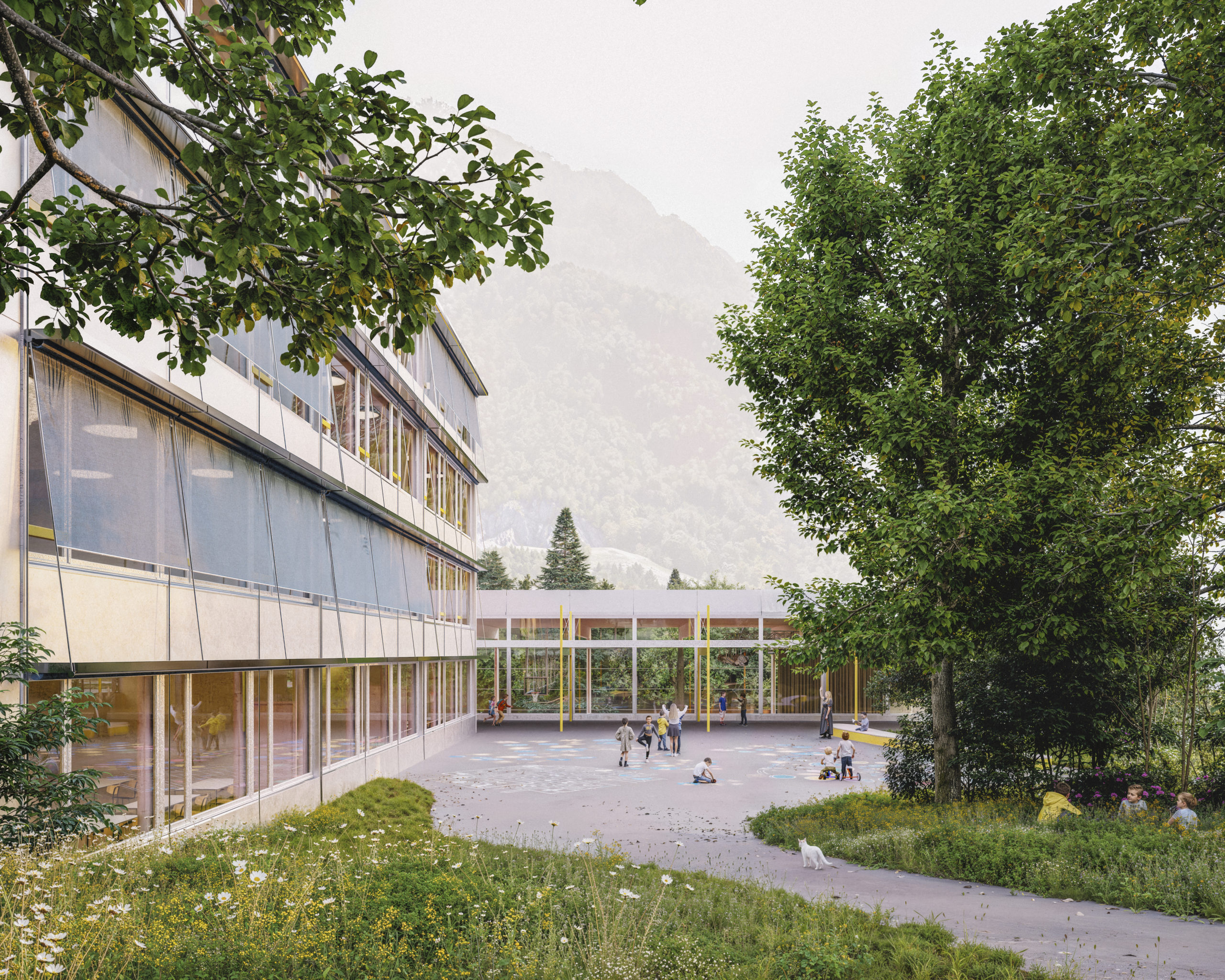 centre scolaire | evionnaz | image extérieure