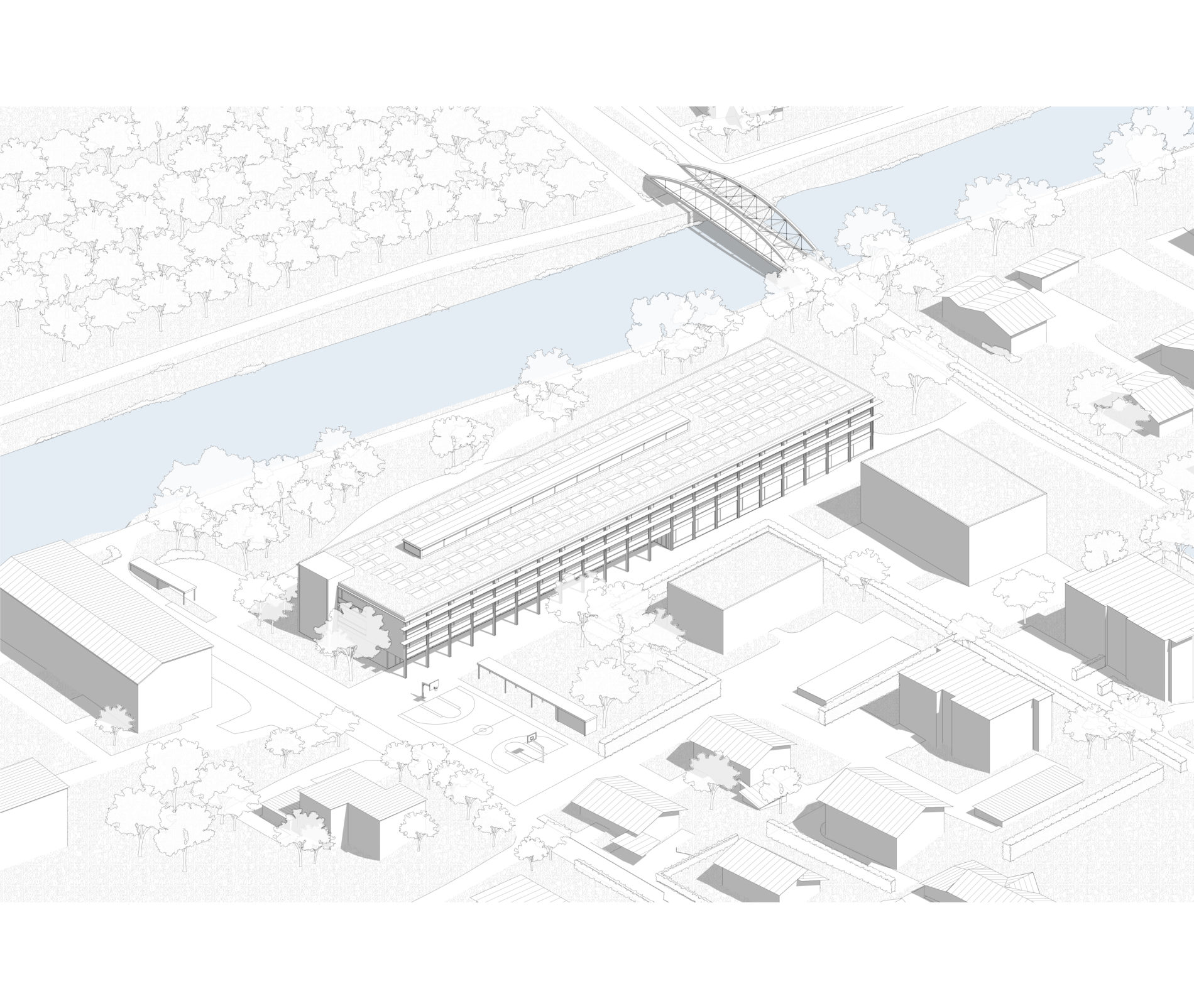centre scolaire et uape | martigny | axonométrie