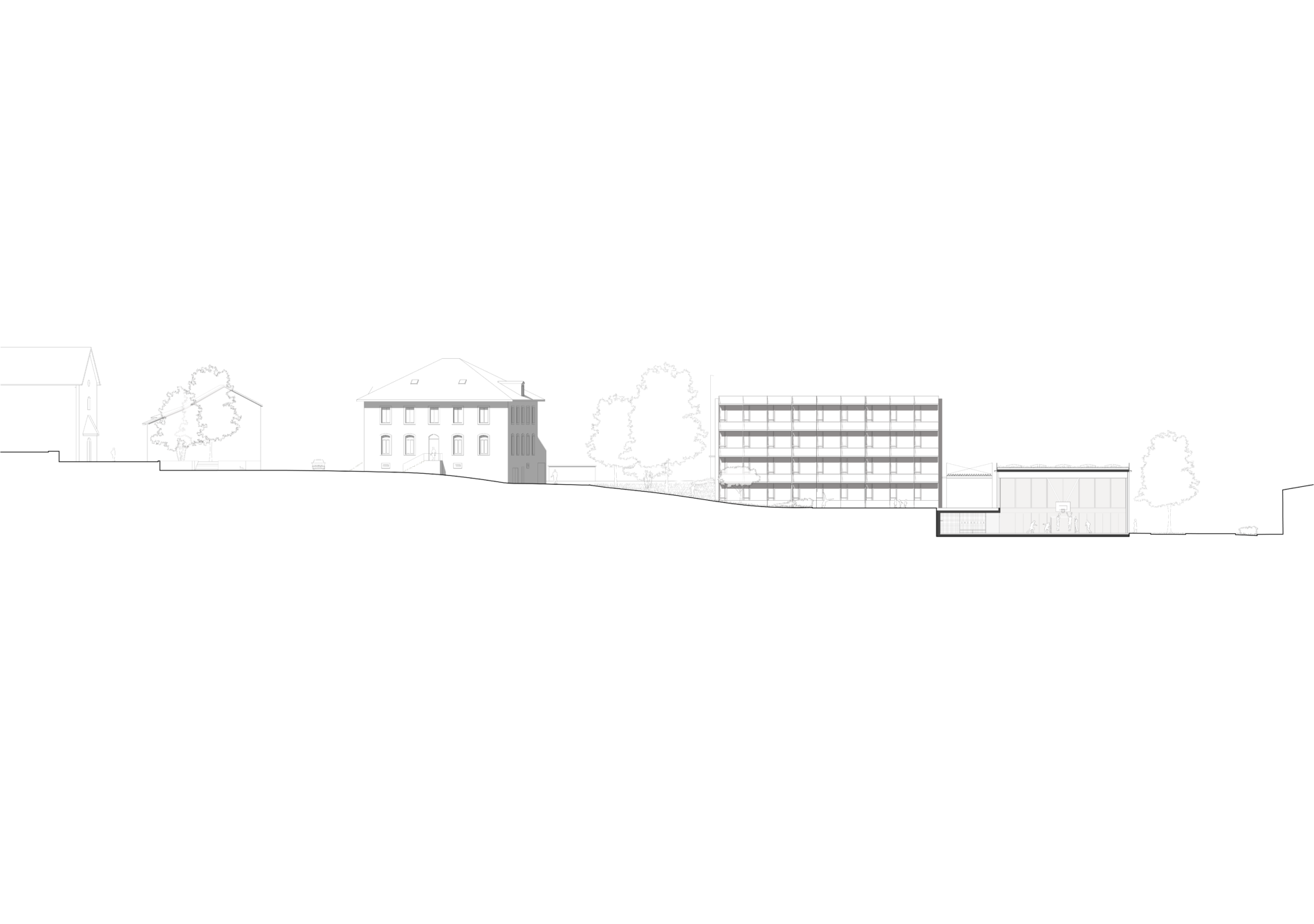 centre scolaire | evionnaz | coupe